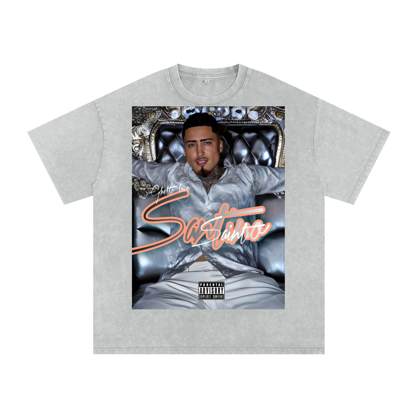 Vintage “Ghetto love” Acid Wash Oversize T-Shirt -