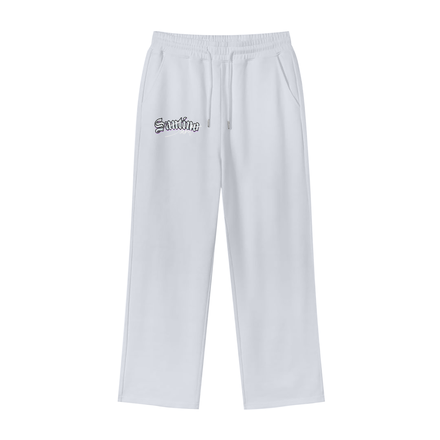 Ssaint - Cotton Fleece Straight Wide Leg Jogger