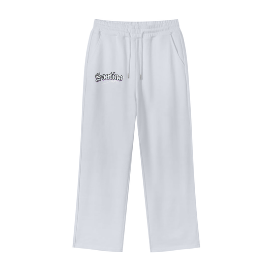 Ssaint - Cotton Fleece Straight Wide Leg Jogger