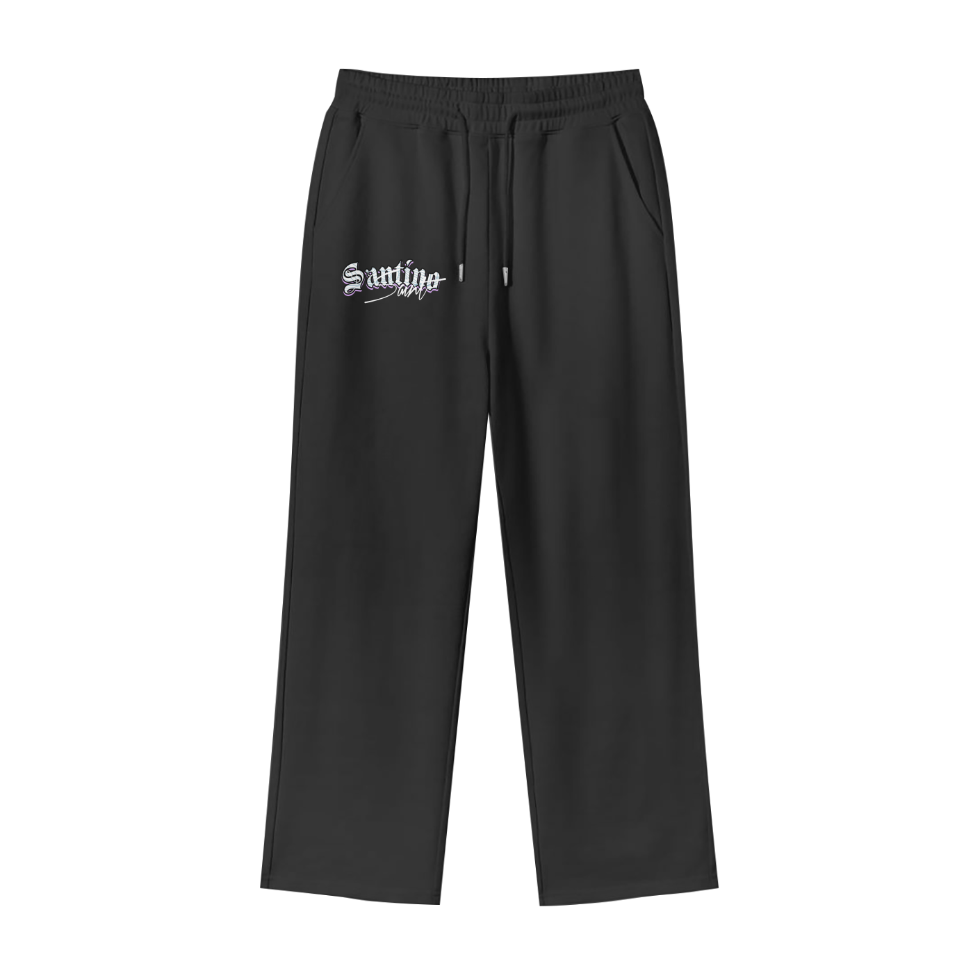 Ssaint - Cotton Fleece Straight Wide Leg Jogger