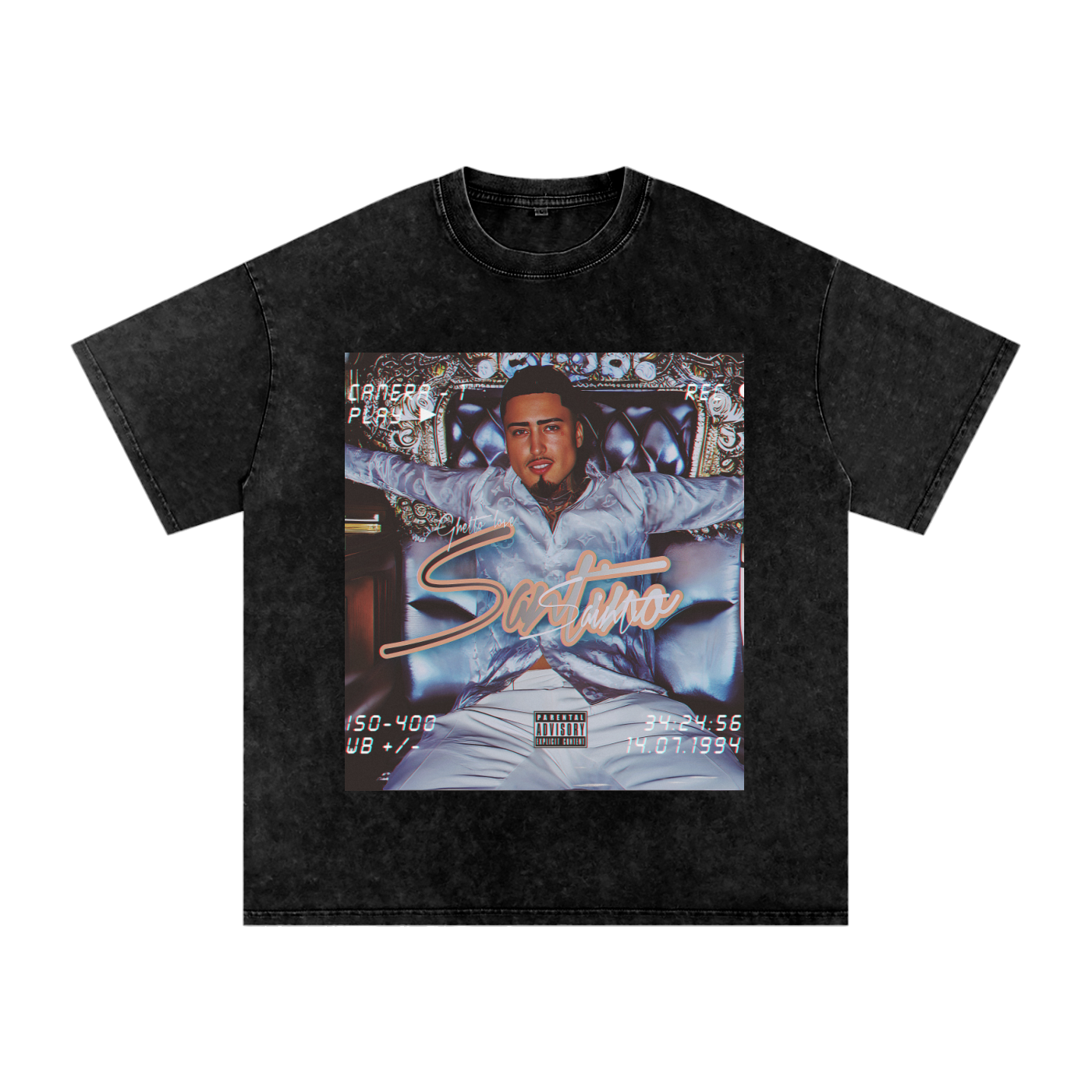 Vintage “Ghetto love” Acid Wash Oversize T-Shirt -