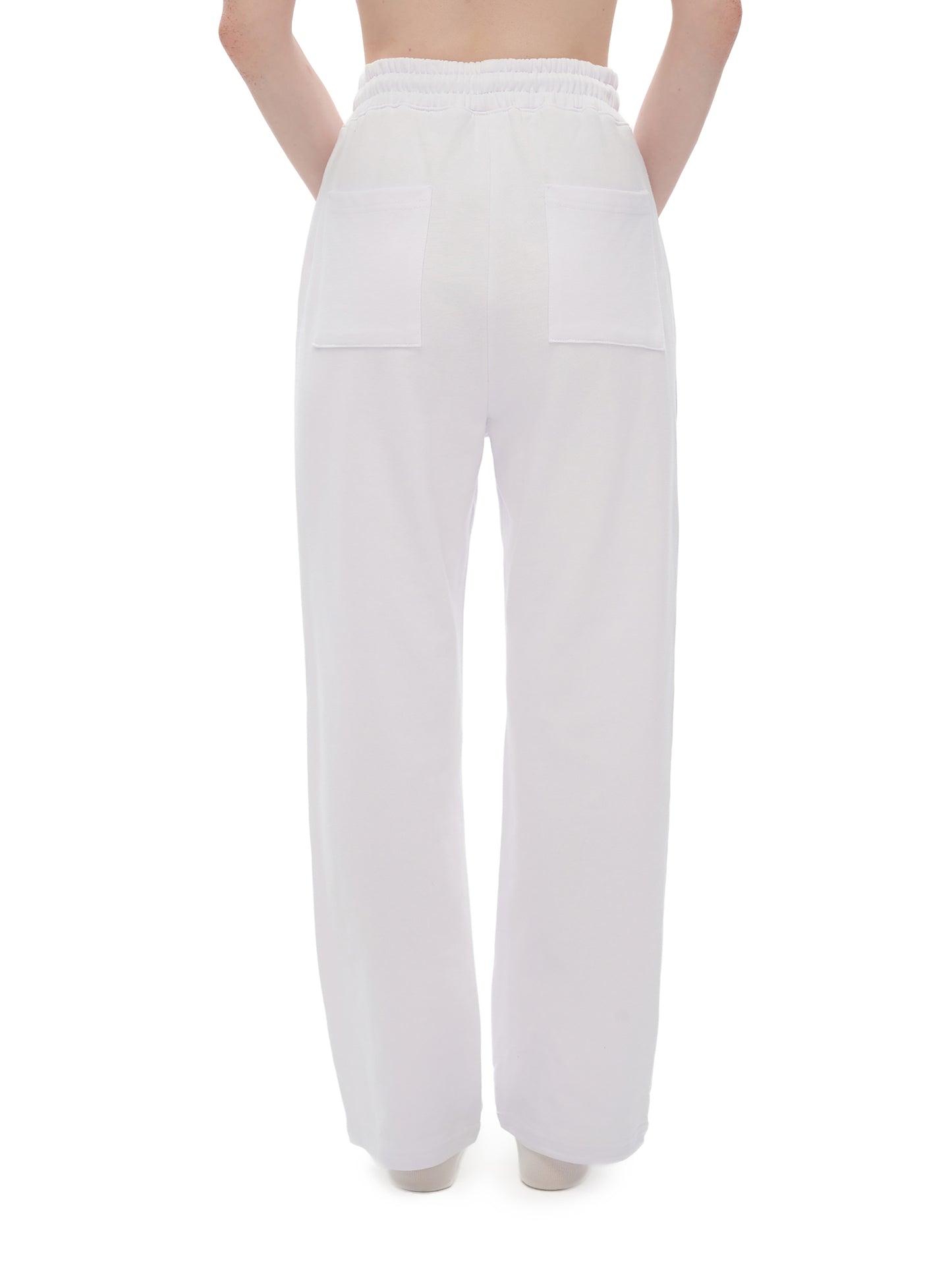 Ssaint - Cotton Fleece Straight Wide Leg Jogger