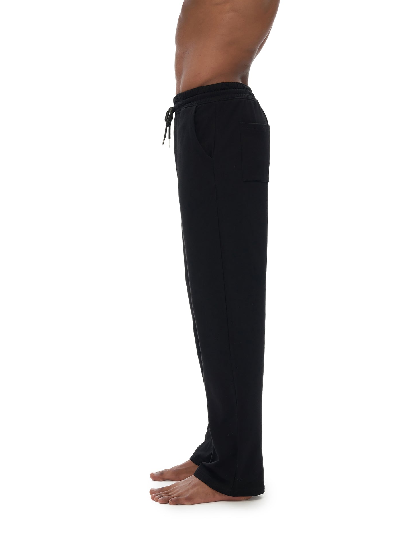 Ssaint - Cotton Fleece Straight Wide Leg Jogger