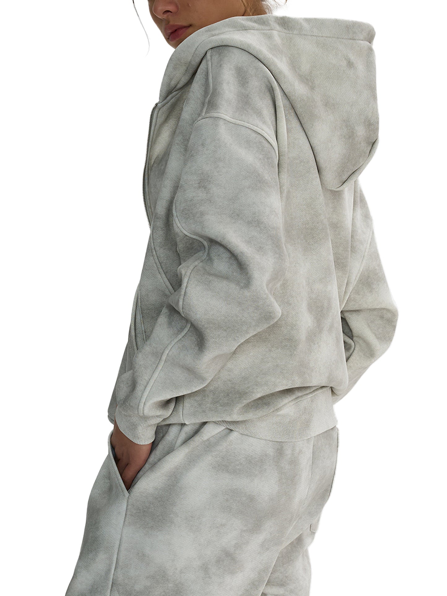 Ssaint x Nike (limited edition) Dirty Washed Boxy Zip-up Fleece Hoodie