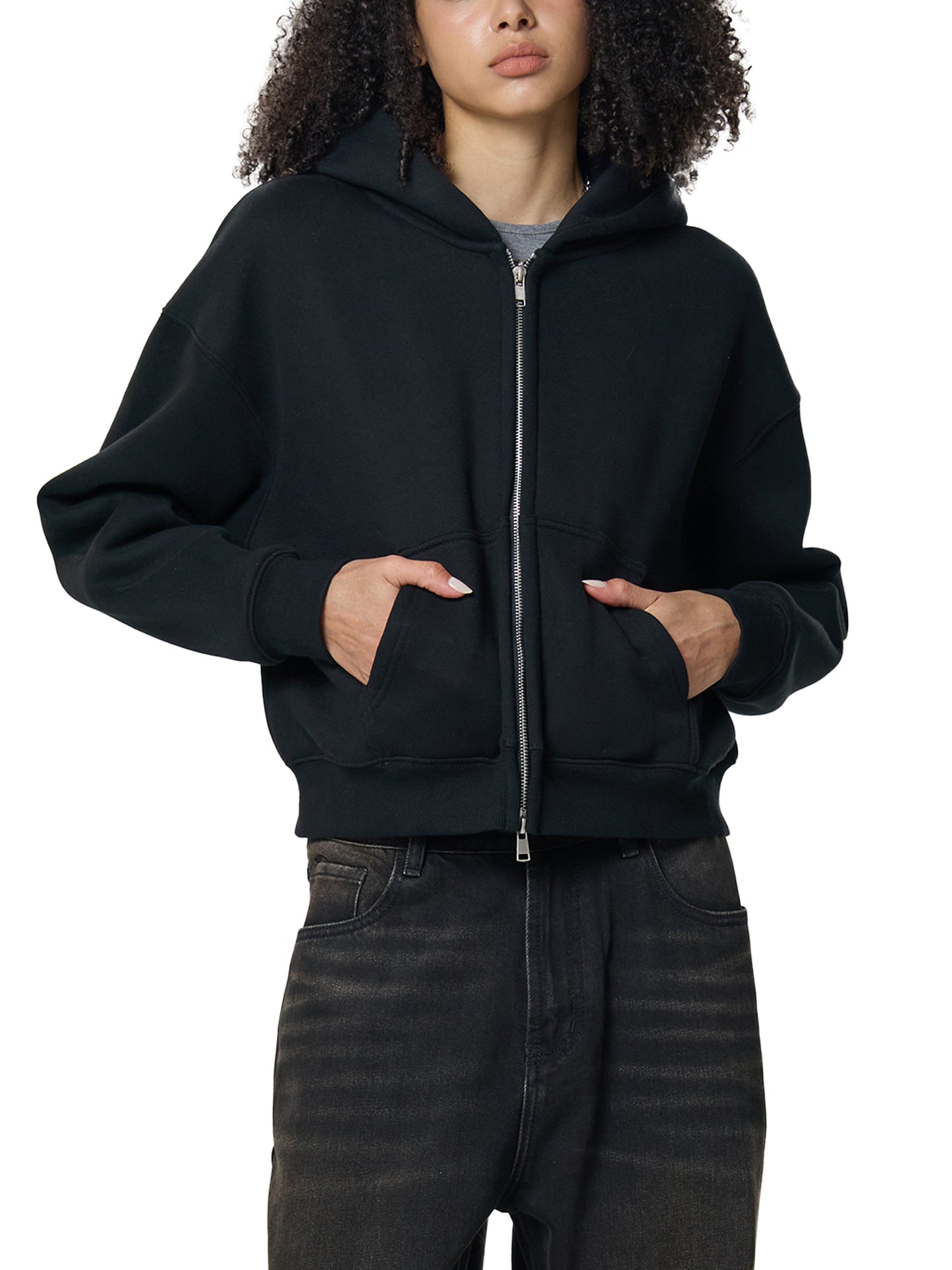 Ssaint - โ The Deal ๐ธโ women Zip-Up Cropped Hoodie